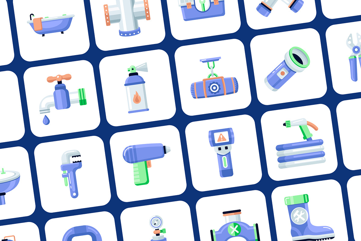 Plumbing Icon Art Set, a Work Illustration by Creative Stall (Photo 6 of 8)