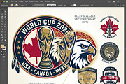 World Cup 2026 Soccer Badge EPS Set, an Object Graphic by NH graphic (Thumbnail 3 of 4)