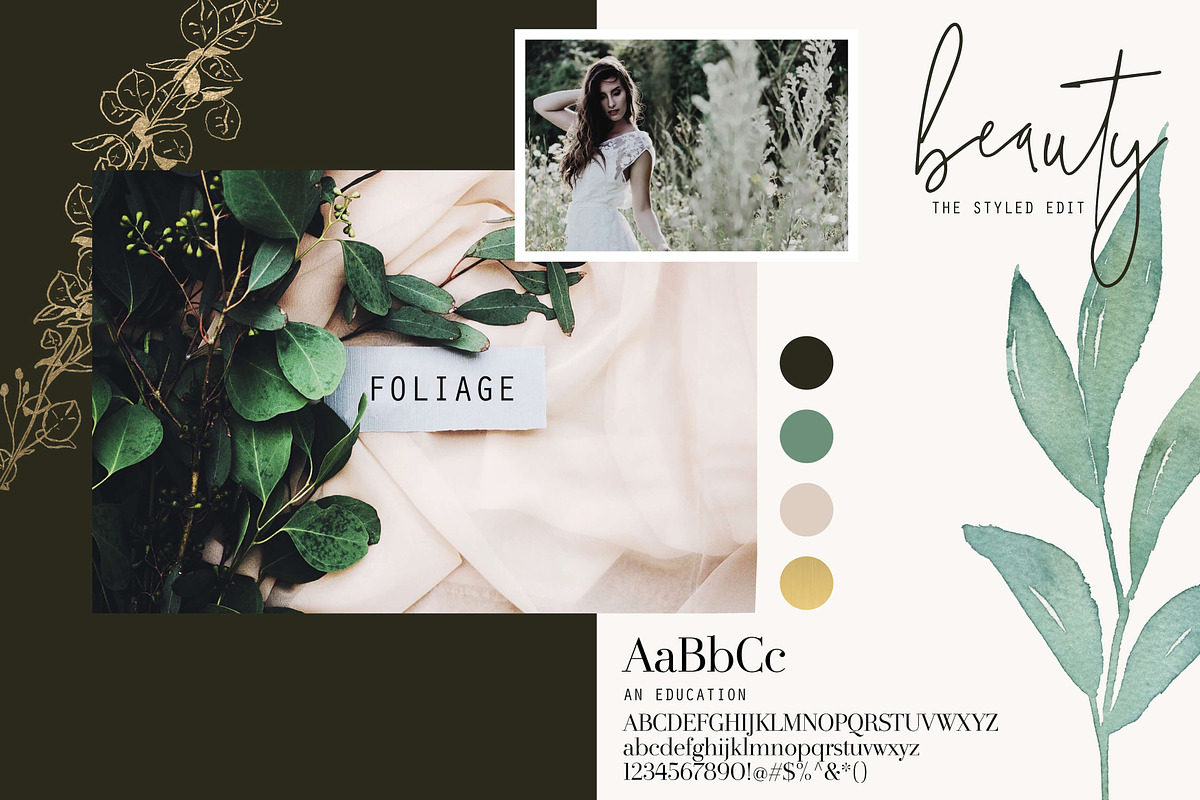 Foliage + Foil - Botanical Clipart, an Illustration by The Autumn Rabbit Ltd (Photo 2 of 11)