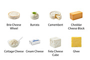 Gourmet Cheese & Dairy PNG Assets, a Food Illustration by Nurlan's shop (Thumbnail 3 of 4)