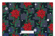 Vintage Christmas Poinsettia Pattern, a Pattern Graphic by Liiafis (Thumbnail 4 of 8)