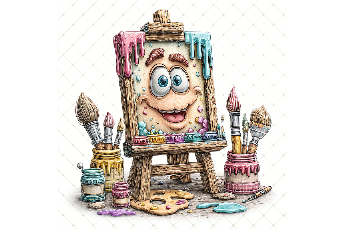 Canvas on Wooden Easel Clipart JPG, an Illustration by Memories By Lea (Photo 11 of 19)