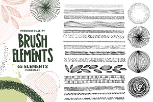 Set Of Hand Drawn Brush Elements