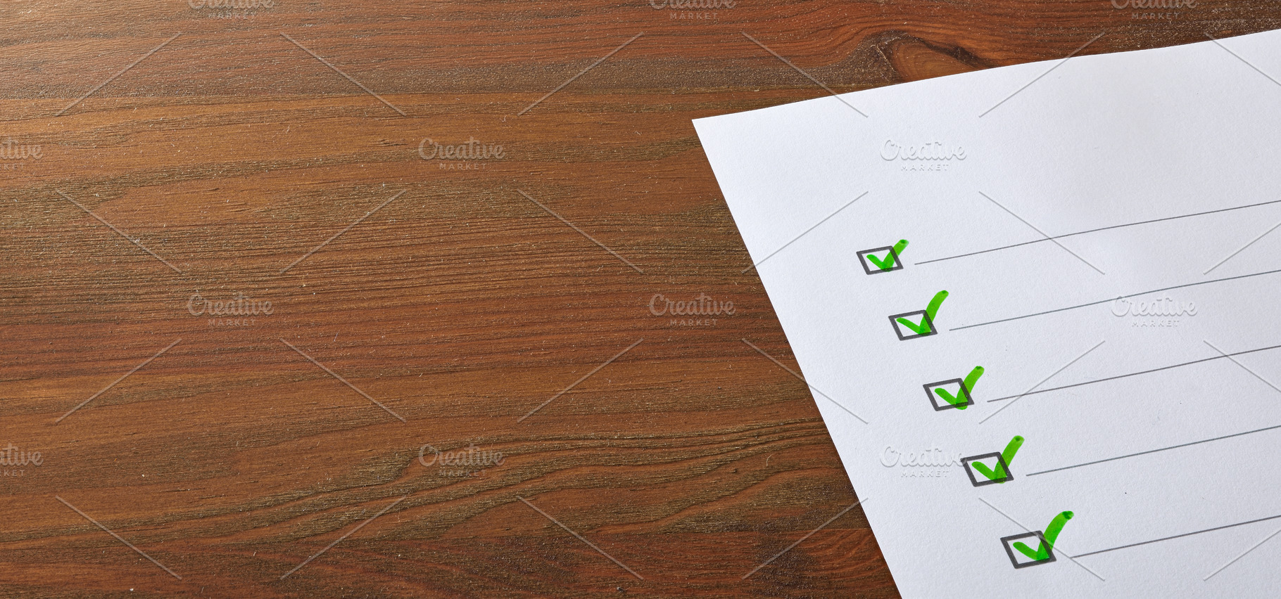 Completed Checklist on Wooden Desk, a Business Photo by Davizro's Market
