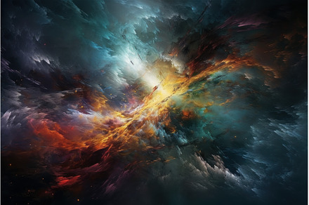 Galaxy colorful clouds. Generate Ai, an Abstract Photo by Ylivdesign