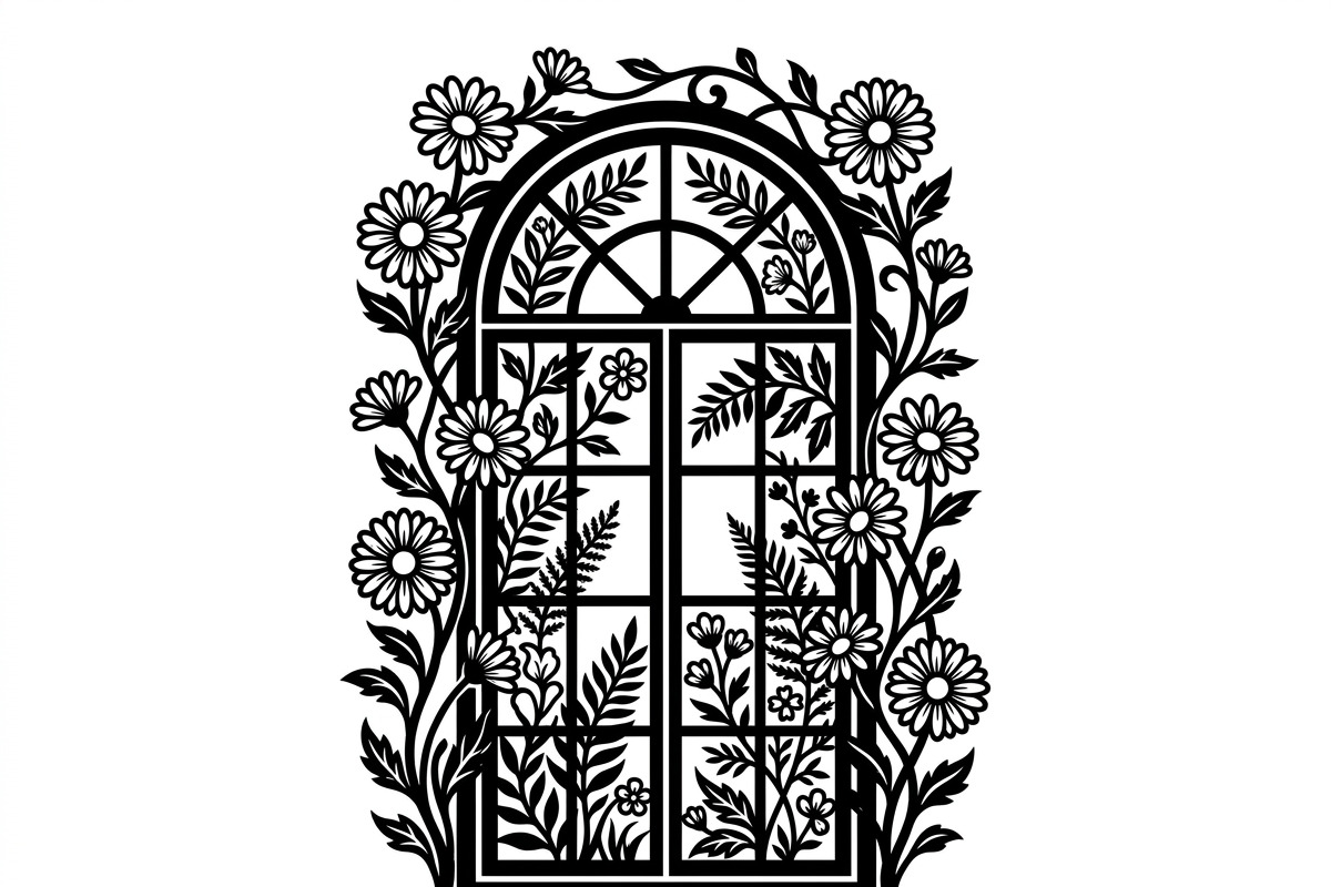 50 Floral French Window Ornament, a Decorative Illustration by Amazin_art (Photo 9 of 44)
