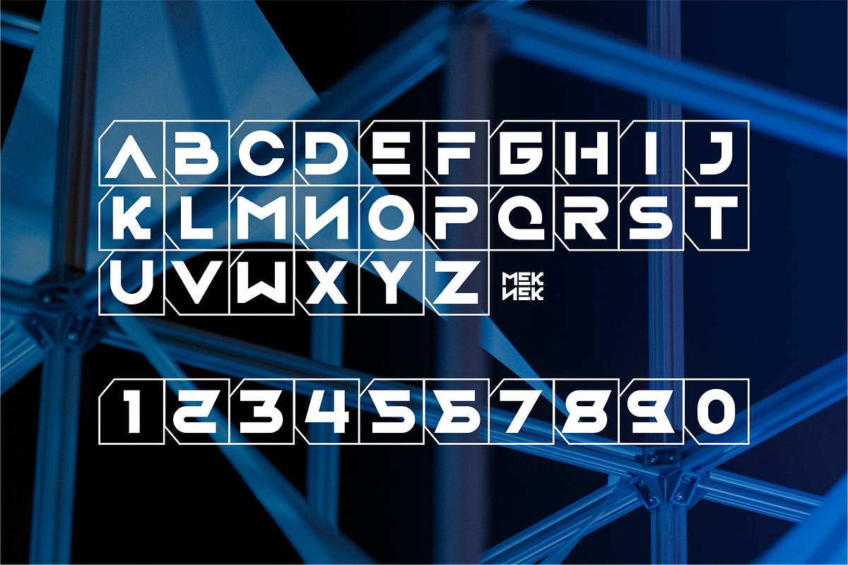 Meknek – Modern Technology Display, a Sans Serif Font by Vroz Studio (Photo 7 of 8)