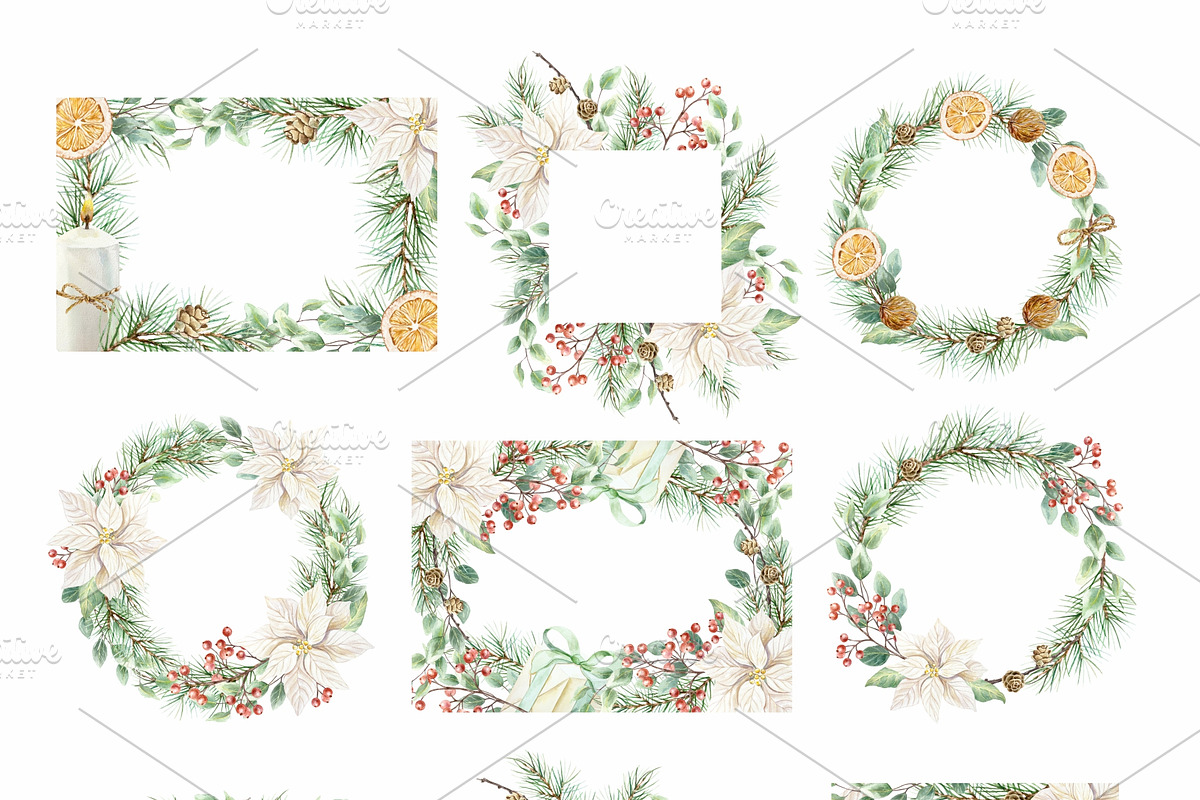 Cozy Christmas. Watercolor Clip Art., a Seasonal Illustration by Farida Bik (Photo 5 of 13)