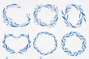 Watercolor design set in blue tones, an Illustration by Yashroom (Thumbnail 4 of 5)