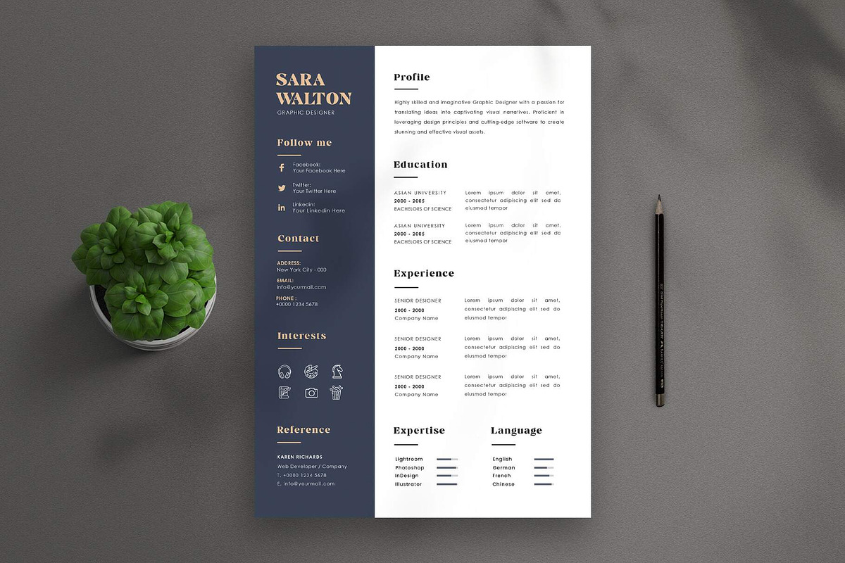 Luxurious Style Resume CV, a Resume Template by Saman Osama (Photo 2 of 3)