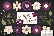 Plum Flowers Clipart, an Illustration by Amanda Ilkov (Thumbnail 2 of 4)