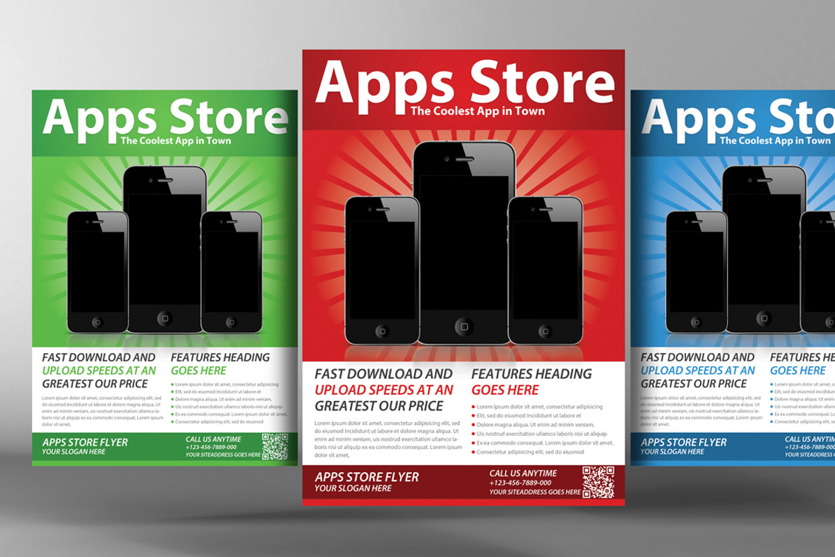 10 Mobile App Flyers Bundle, a Flyer Template by graphicforest