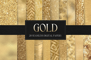 Gold Seamless Digital Paper Pack