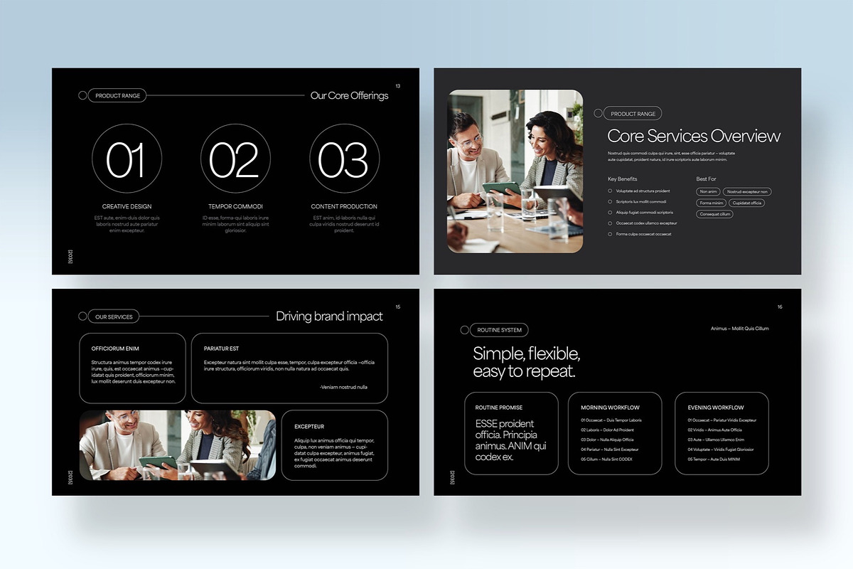 Dark Minimal Presentation Template, a Presentation Template by BrandPacks (Photo 5 of 7)