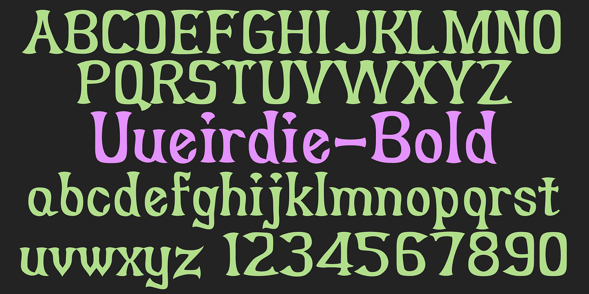 Uueirdie, a Handwritten Font by Ingrimayne Type (Photo 5 of 7)