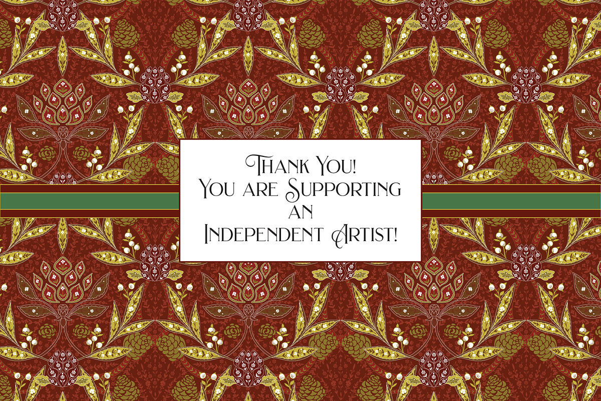 William Morris Style Christmas, a Pattern Graphic by RachelStudio (Photo 6 of 6)
