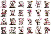 Whimsical Spring Teddy Bear Clipart, an Animal Illustration by designcity5 (Thumbnail 2 of 5)