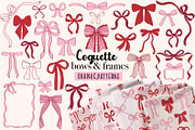 Coquette pink bows Vector collection, a Decorative Illustration by NataKa (Thumbnail 1 of 9)