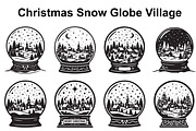 Festive Snow Globe Town Scenes, an Object Graphic by Creativeshirt (Thumbnail 1 of 3)