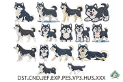 Siberian Husky Dog Embroidery, a Solid Icon by Craft Nest (Thumbnail 1 of 6)