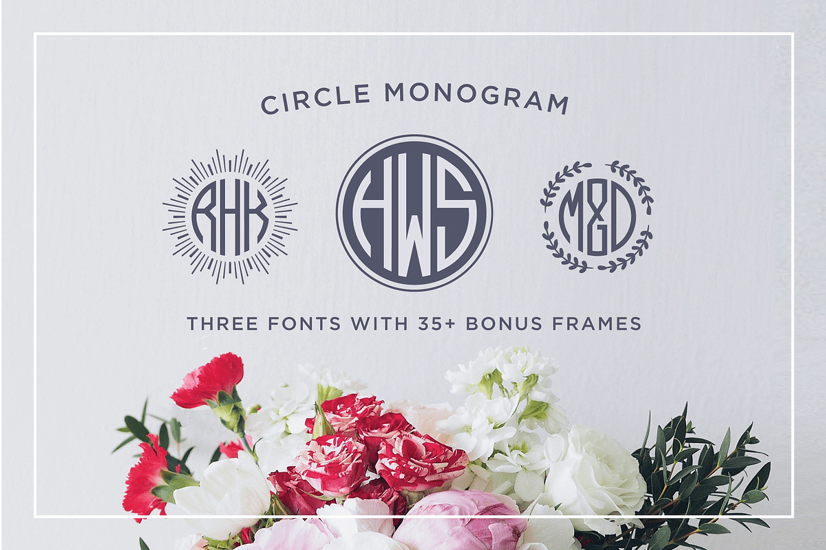 Circle Monogram Font, a Font by Leslie Ray (Photo 1 of 6)