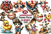 Funny Farm Clipart, Cartoon Style, an Illustration by DreamCafeArt (Thumbnail 1 of 3)