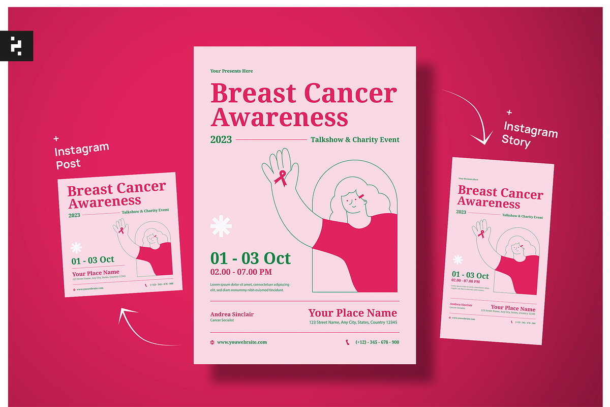 Breast Cancer Awareness Flyer, a Flyer Template by Neermana (Photo 1 of 4)