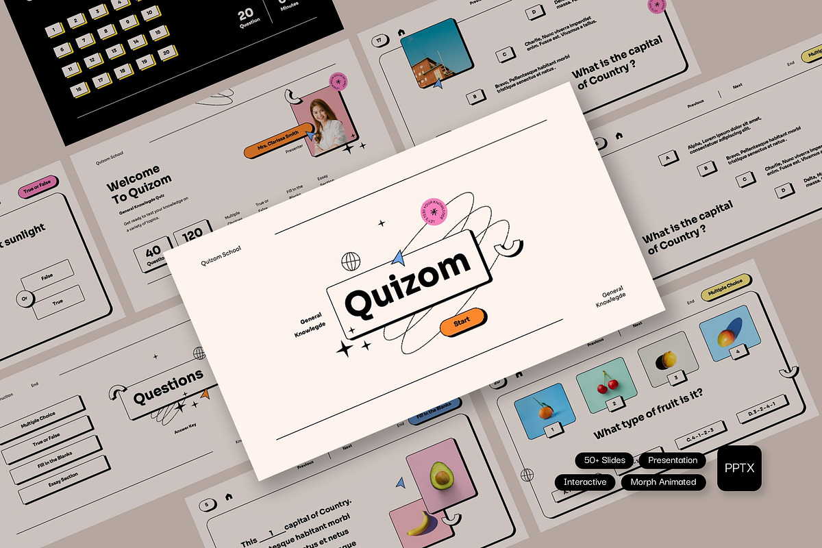 Quizom - Quiz Powerpoint, a Presentation Template by fakhroo (Photo 1 of 3)