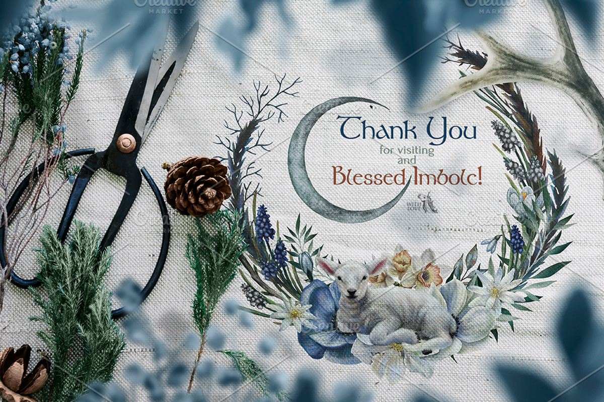 Imbolc Celtic Winter Watercolor Set, a Texture Illustration by Fluffy Unicorn (Photo 13 of 13)