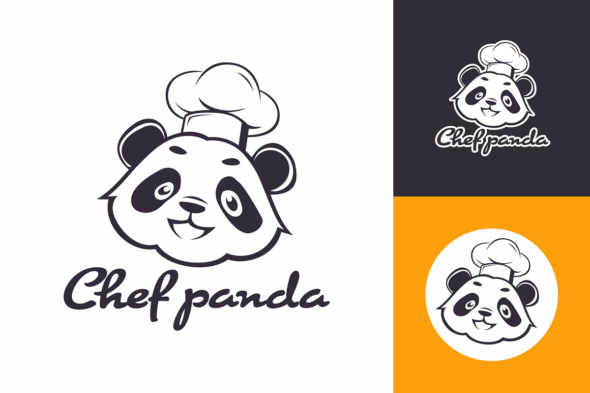 Smiling Panda Chef Mascot, a Branding & Logo Template by Saba Vector