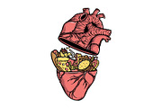 lots of food in the heart, a Food Illustration by gunaonedesign (Thumbnail 1 of 4)