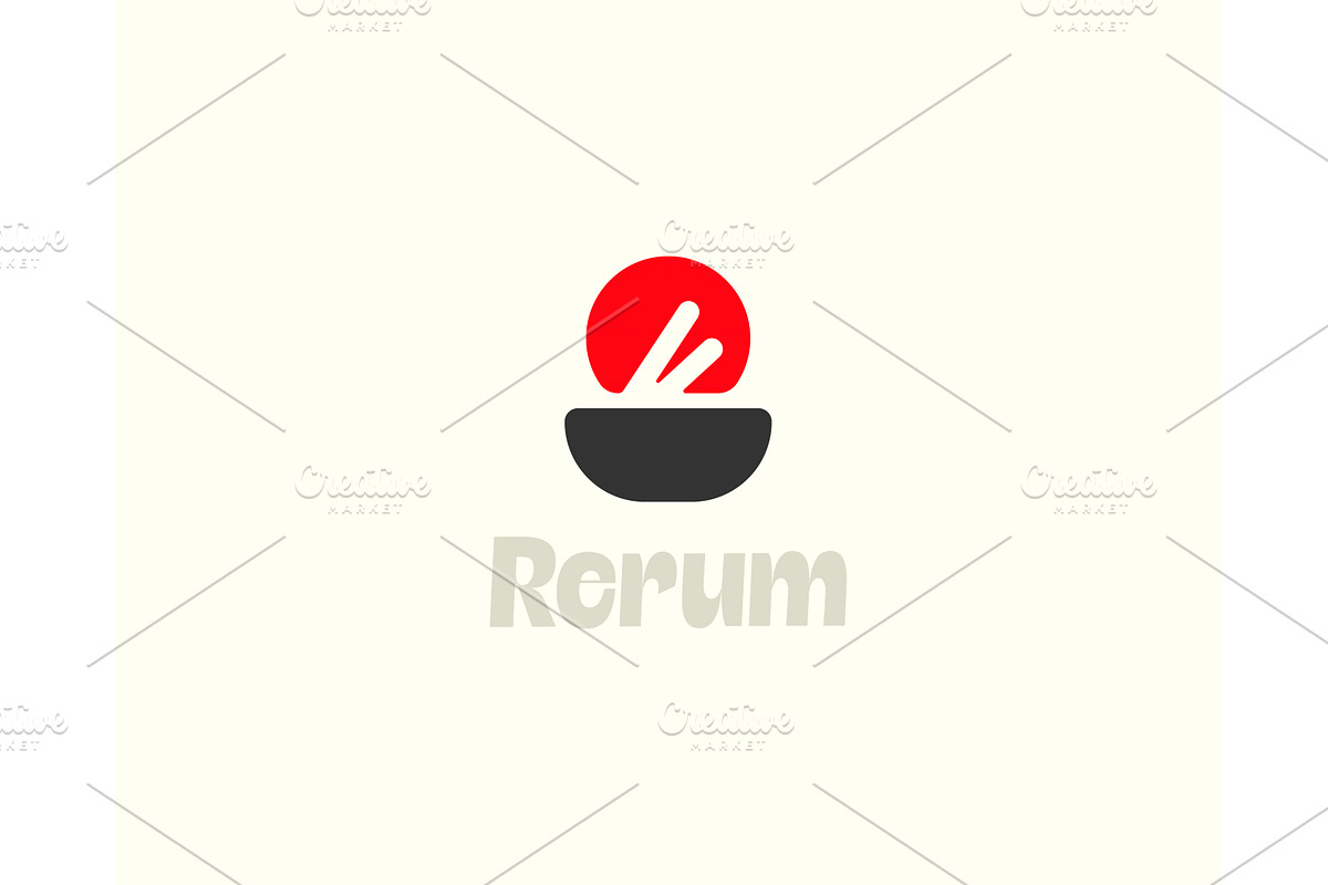 Bowl and chopsticks simple logo, a Food Illustration by Bureau