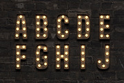 Marquee: Light Bulb Sign Letters, an Object Graphic by Medialoot (Thumbnail 2 of 6)
