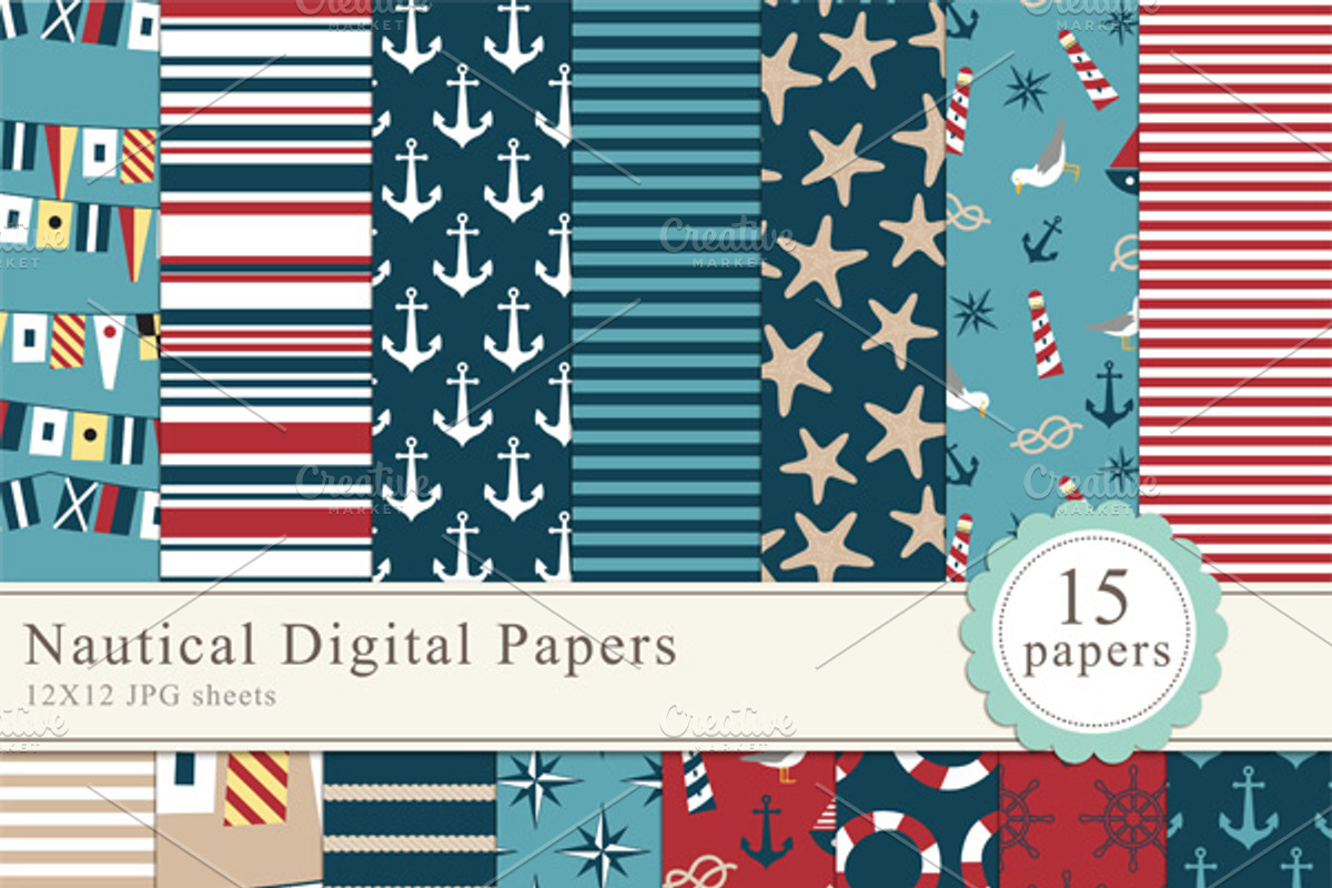 Nautical Digital Papers preview 3