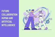 Future Collaboration Human and Ai, a Technology Illustration by Partikusi Design (Thumbnail 1 of 3)