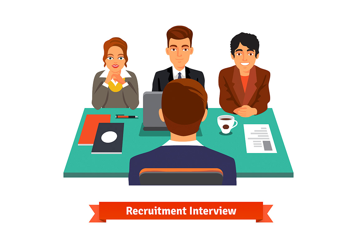 Man having a job Interview, a Person Illustration by Iconicbestiary