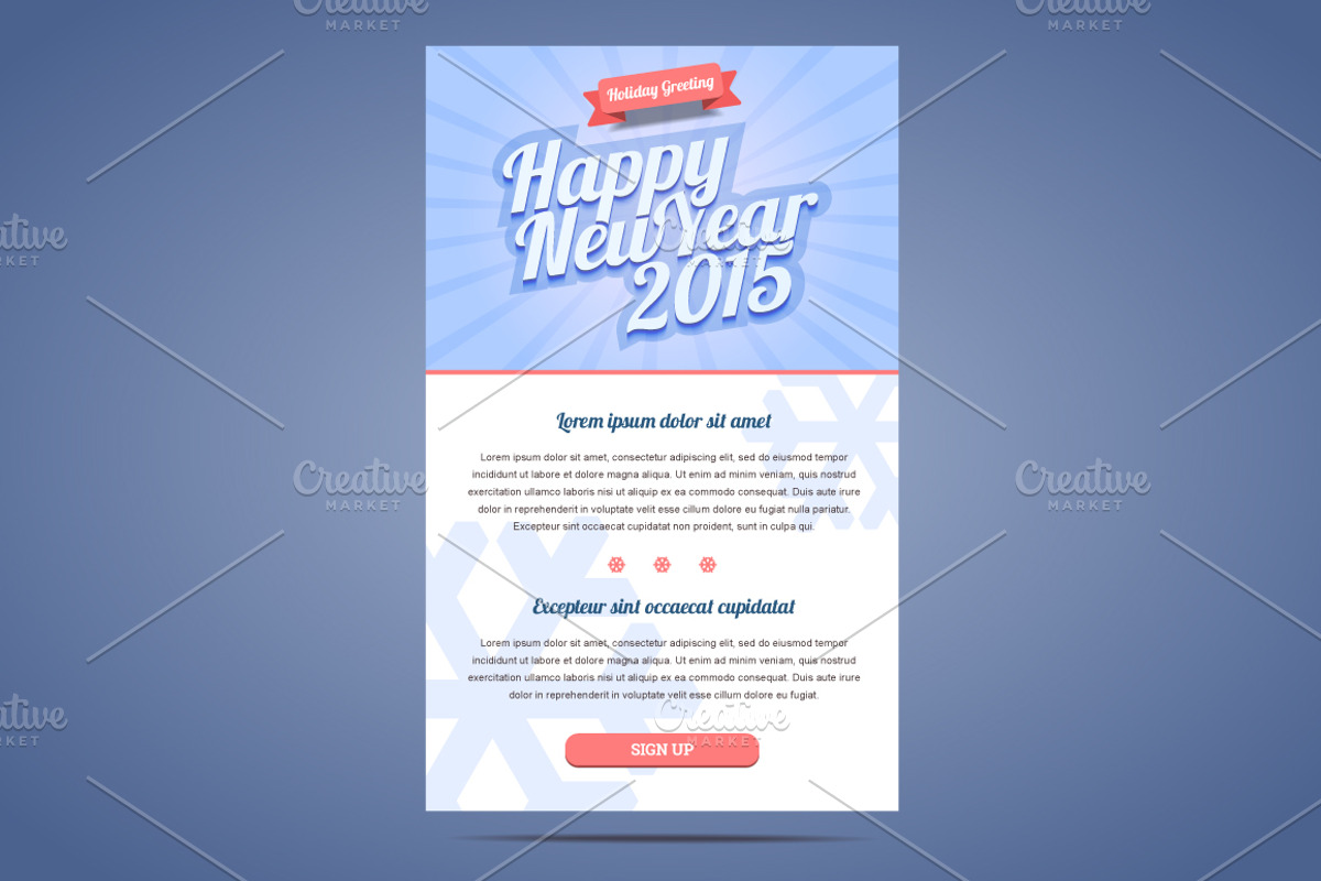 Happy New Year email template, an Illustration by zaniman
