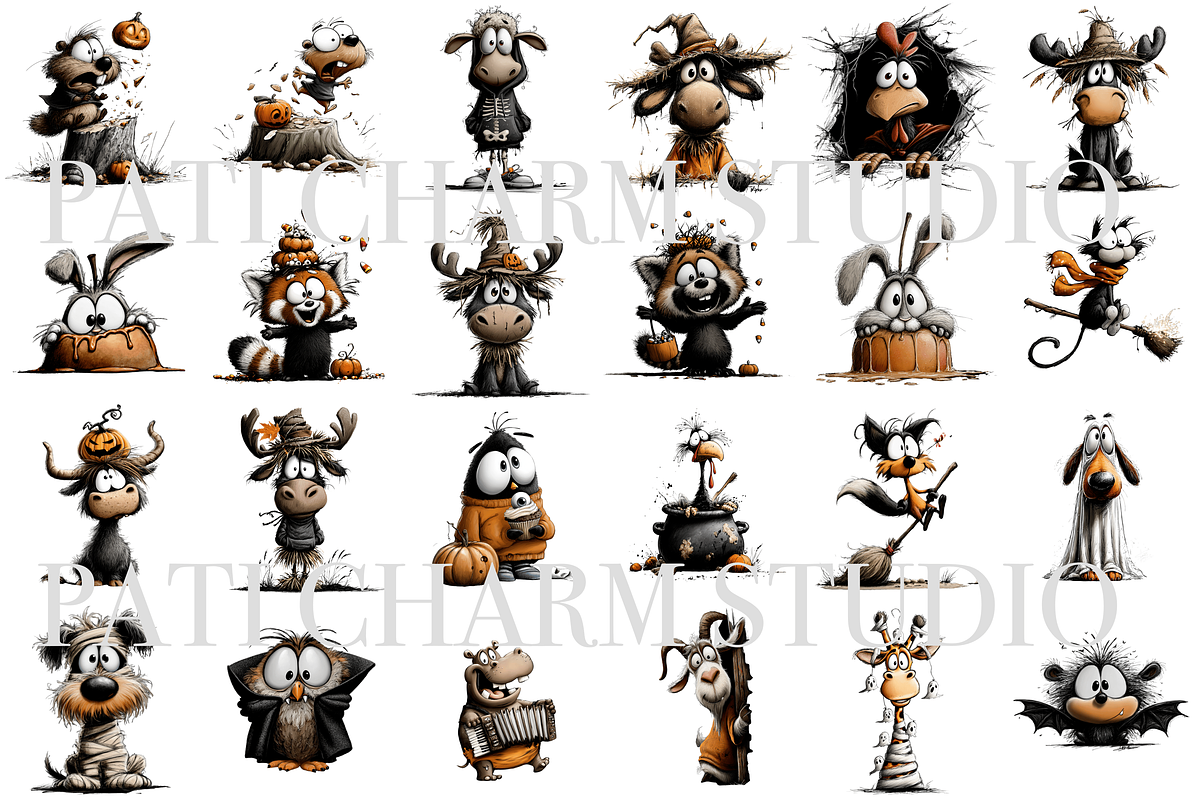 50 Quirky Halloween Clipart, an Illustration by Pati Charm Studio (Photo 2 of 9)