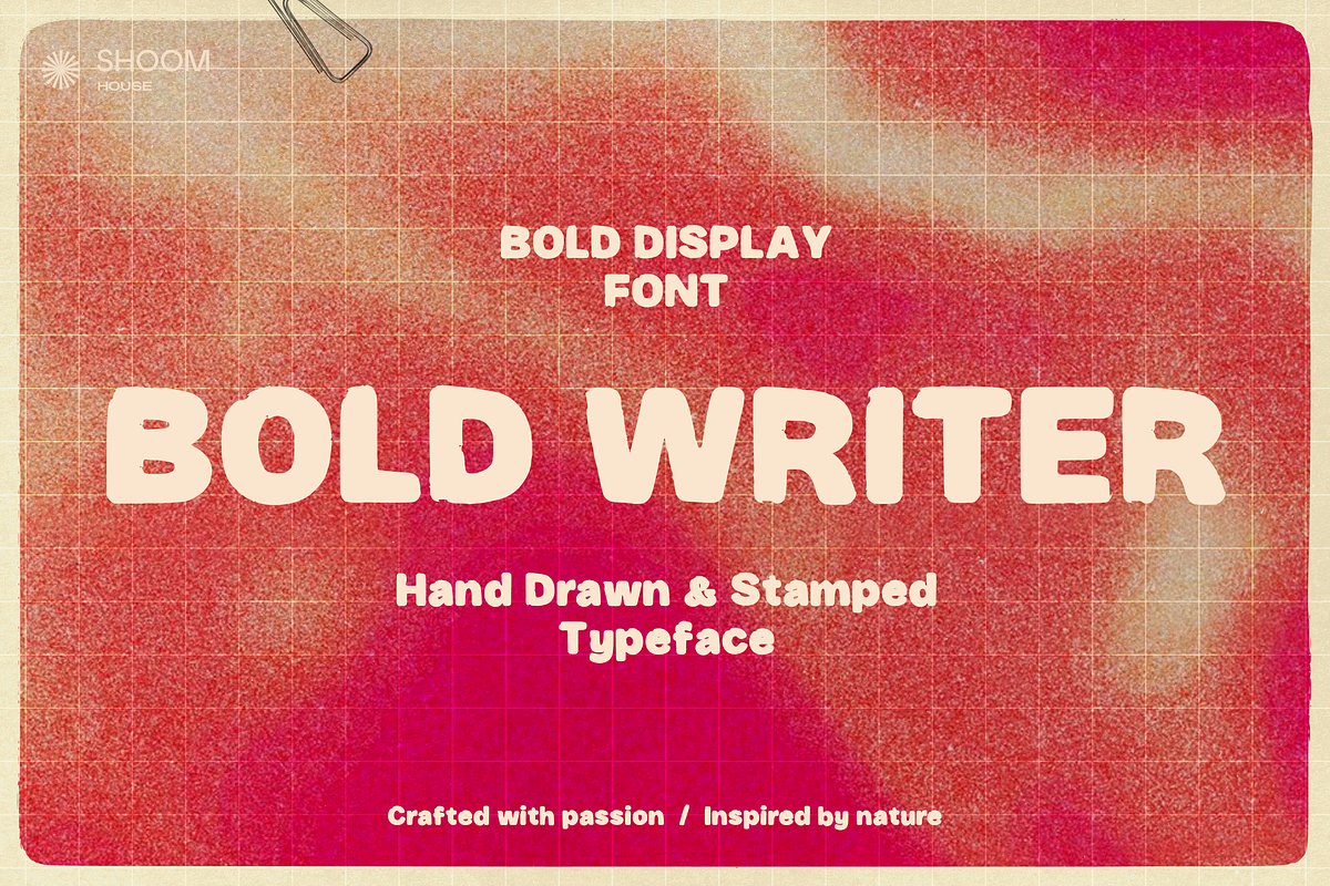 Bold Writer: Chunky Display Font, a Sans Serif Font by SHOOM HOUSE (Photo 1 of 16)