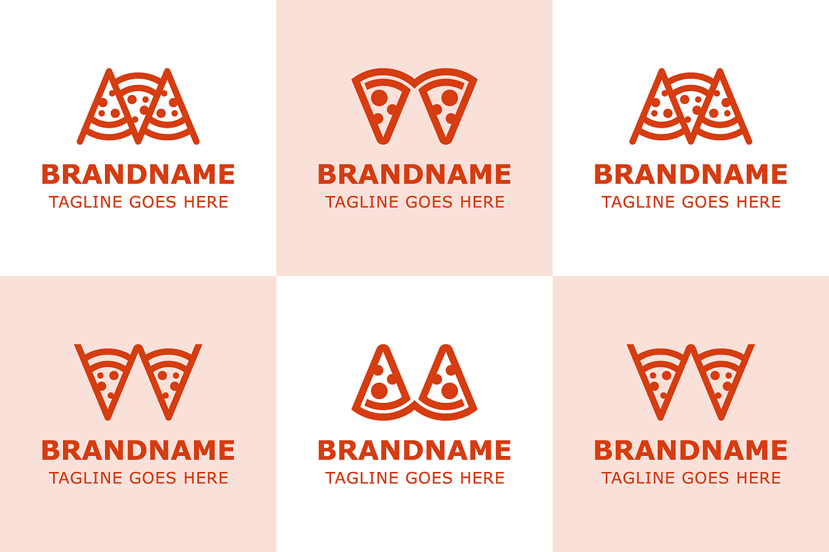Letter M W Pizza Logo Set, a Branding & Logo Template by Pray Art Design Studio (Photo 1 of 2)