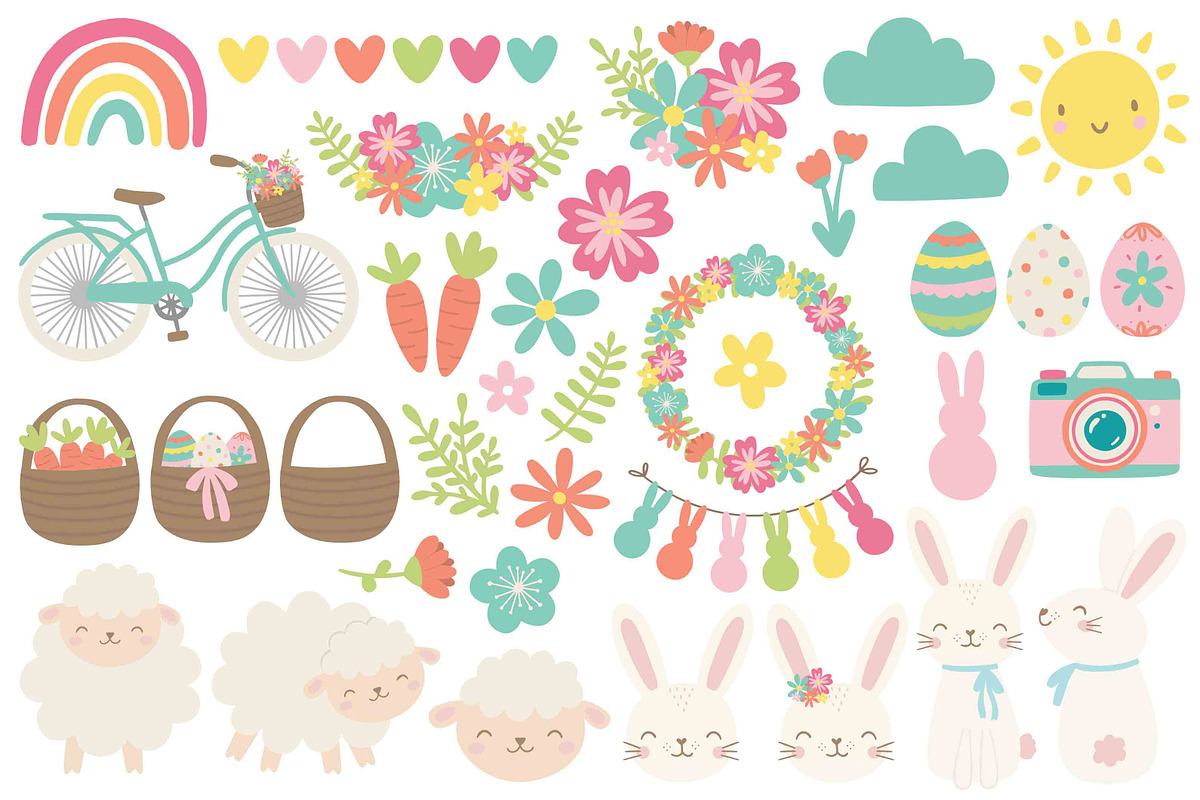Sweet Easter Clipart Paper Set, a Graphic by Studio Hello Joy (Photo 2 of 3)