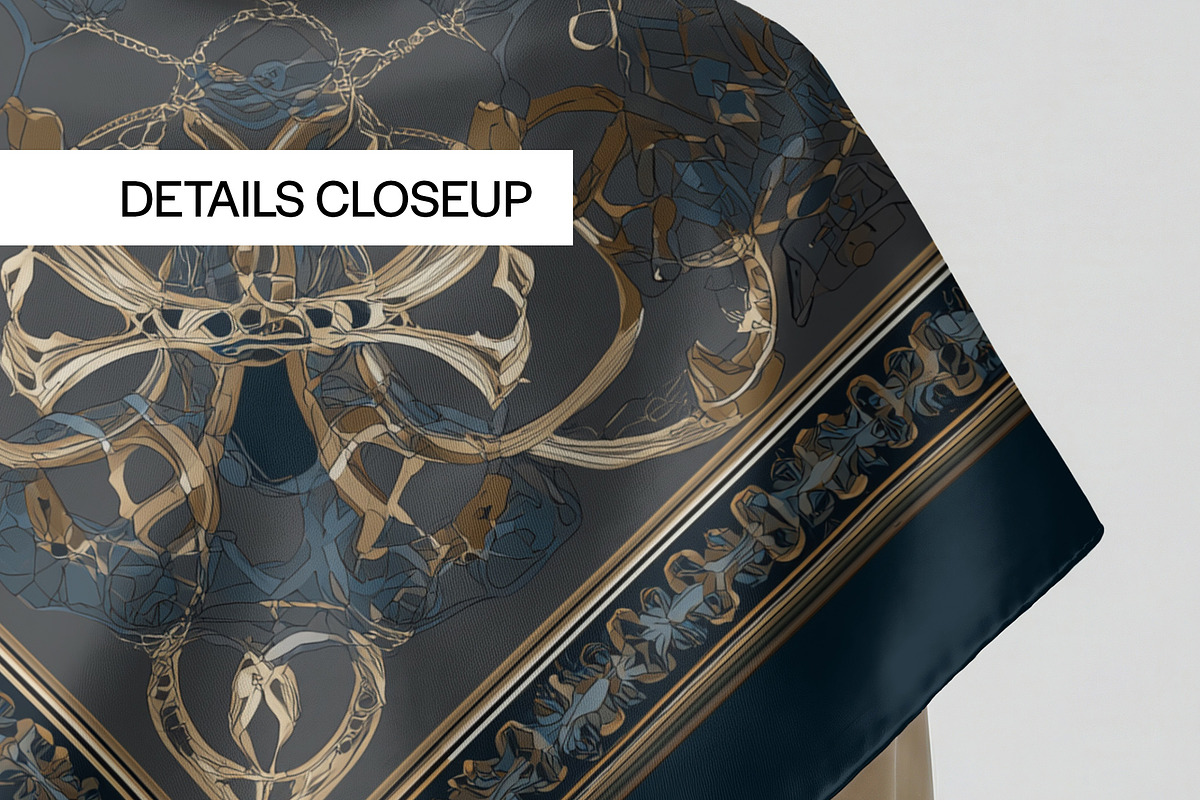 Silk Scarf Mockup on Model PSD, a Shirt Mockup by 1001 mockups (Photo 4 of 6)