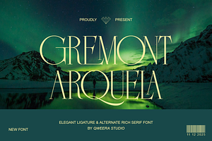 Gremont Arquela - Luxury Display, a Serif Font by Qweera Studio
