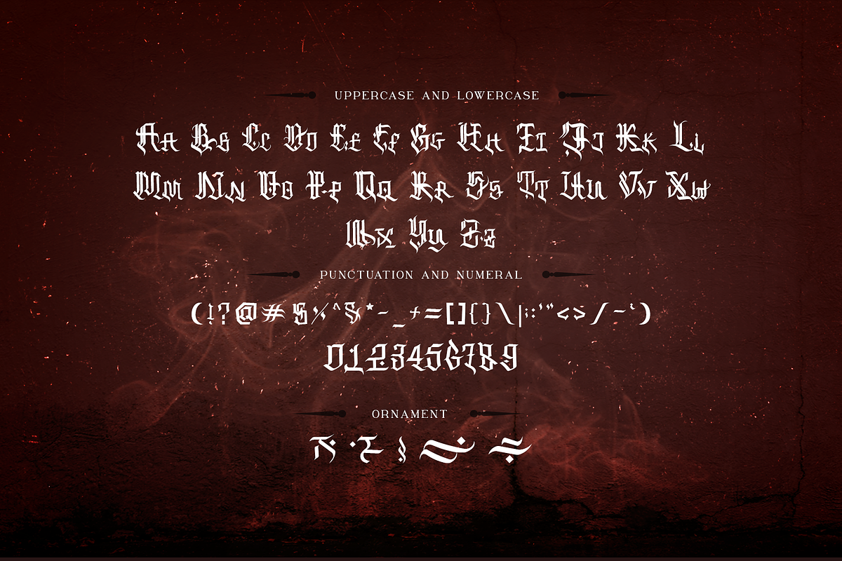 Black Might-Modern Blackletter Font, a Blackletter Font by overlaytemplates (Photo 4 of 5)