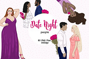 Date Night Girls And Boys Cliparts, a Person Illustration by GlamArtZhanna (Thumbnail 1 of 6)