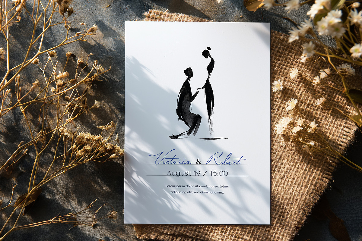 Elegant Ink Wedding Invitation, an Invitation Template by Filip Studio (Photo 2 of 2)