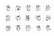 Owl Icon Set, a Solid Icon by Prosymbols (Thumbnail 6 of 6)