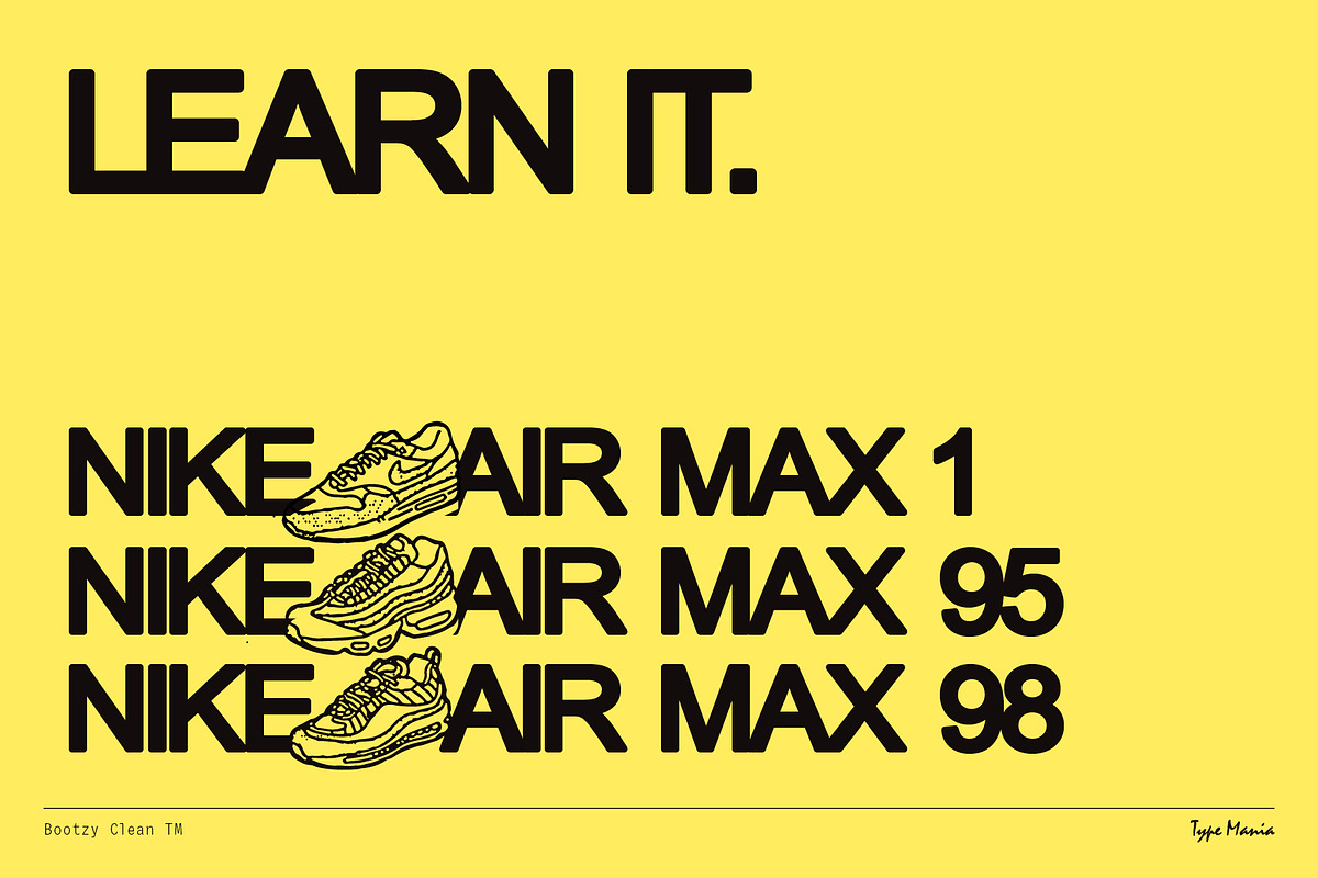 Bootzy Clean TM, a Sans Serif Font by Type Mania (Photo 9 of 12)