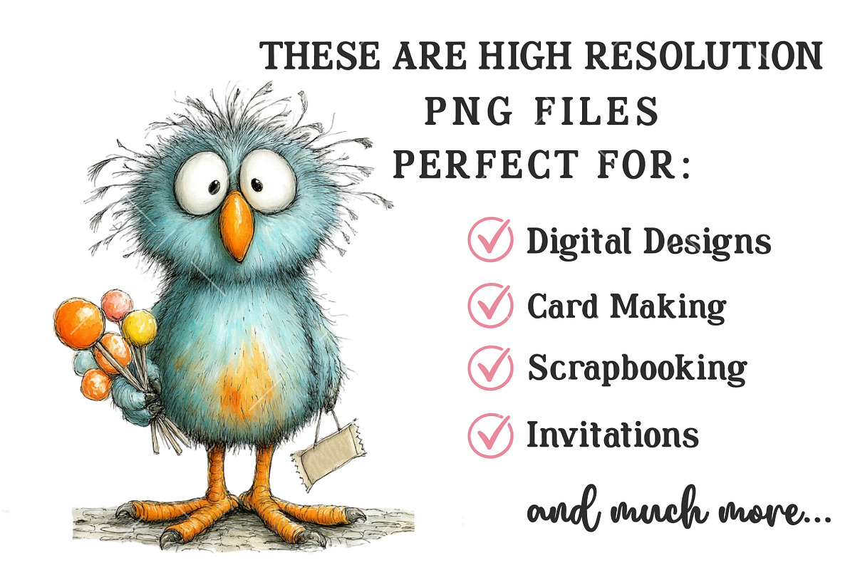 Whimsical Funny Easter Bird Clipart, an Illustration by OK Design (Photo 4 of 6)