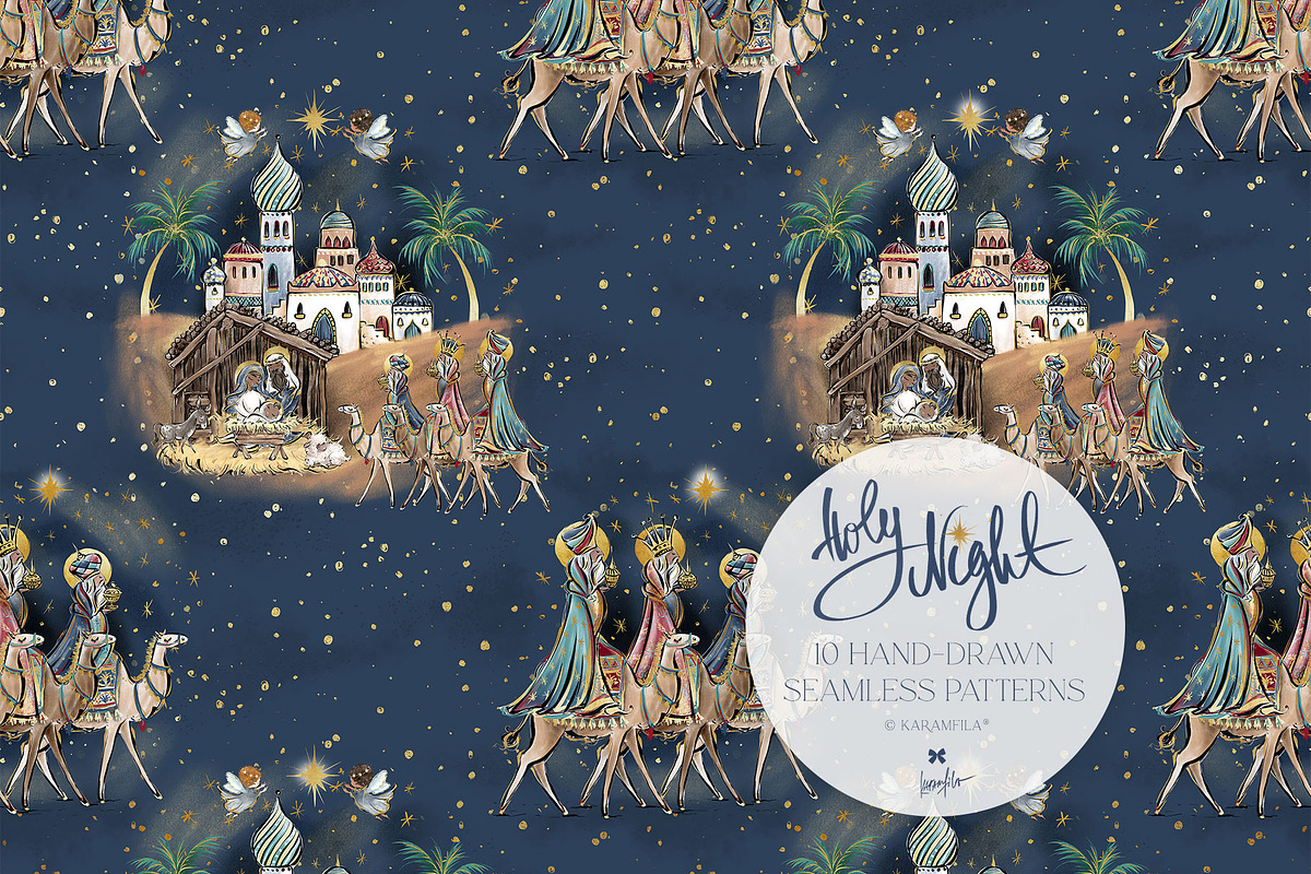 Nativity Christmas Family Patterns, a Pattern Graphic by KaramfilaS (Photo 13 of 14)
